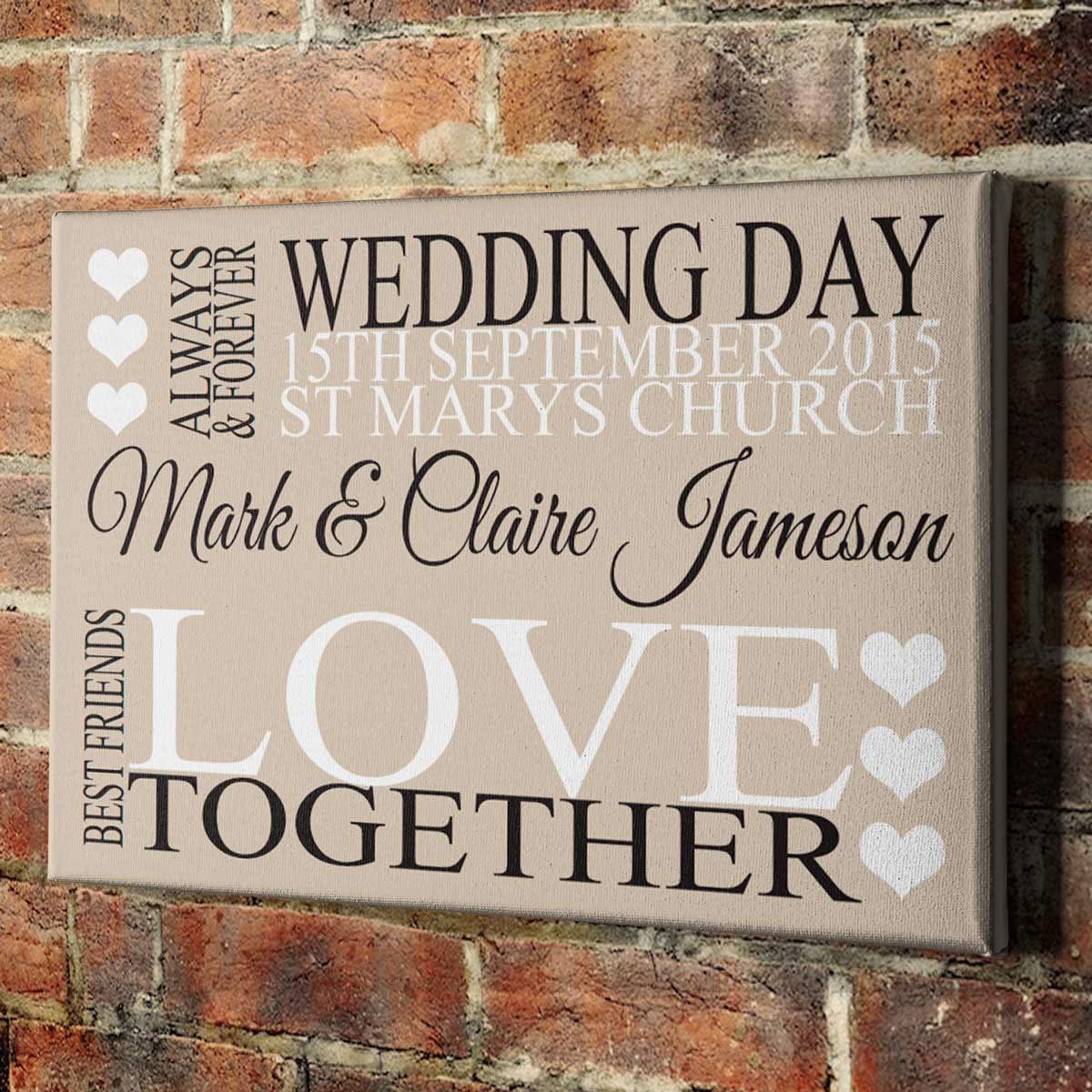 Reference wedding canvas featuring Mark and Claire Jameson